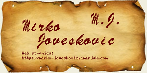 Mirko Jovešković vizit kartica